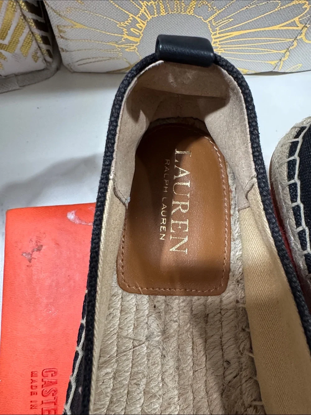 Laurent Ralph Lauren Black Canvas LRL Espadrille Flats